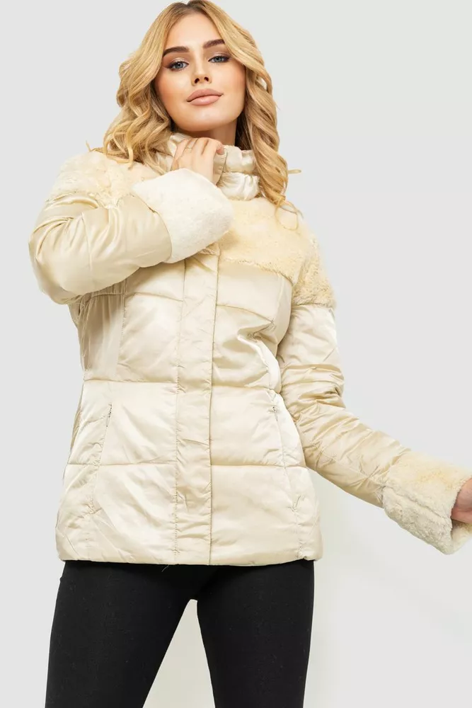 Купити Куртка жіноча демісезонна, колір світло-бежевий, 235R6929 оптом - Фото №1