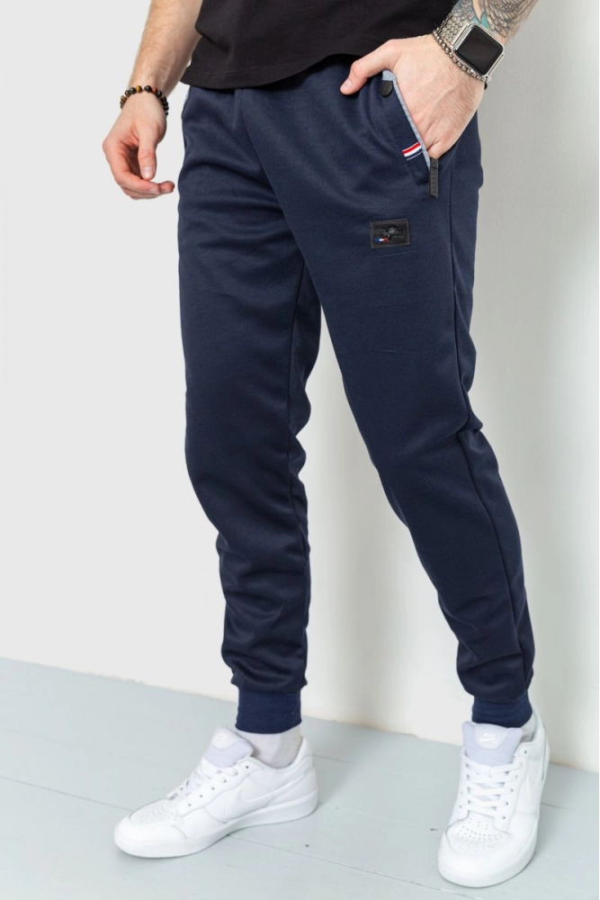 Купити Спорт штани чоловічі демісезонні, колір темно-синій, 184R511 - Фото №1