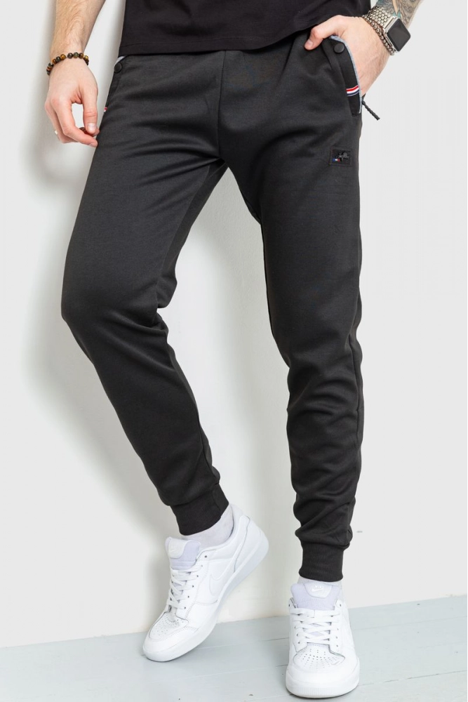 Купить Спорт штаны мужские демисезонные, цвет черный, 184R511 - Фото №1