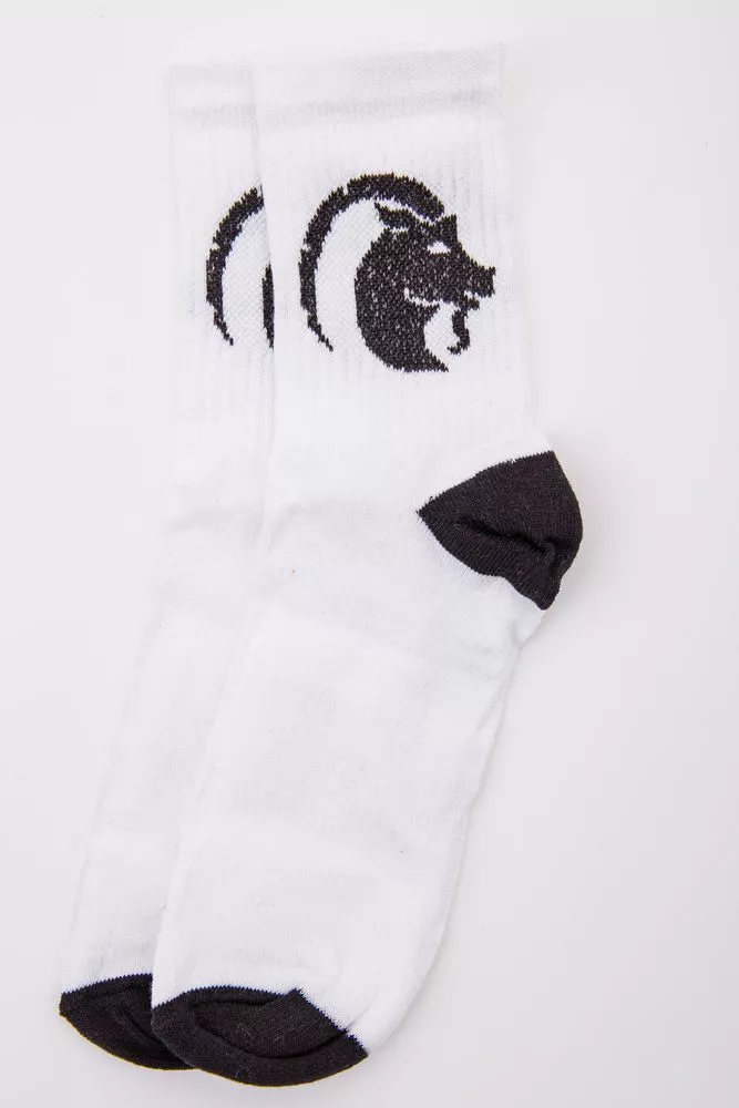 Купить Женские белые носки, с принтом, 167R520-5 оптом - Фото №1