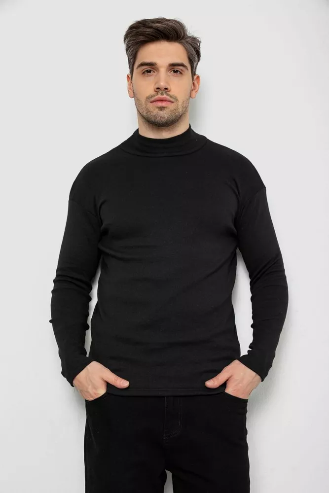 Купить Гольф мужской на флисе, цвет черный, 238R338 - Фото №1