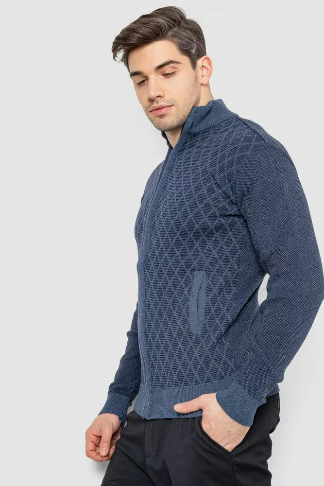Купити Кофта чоловіча на блискавці з кишенями 161R1053 -уцінка, колір джинс, 161R1013-U-4 - Фото №3