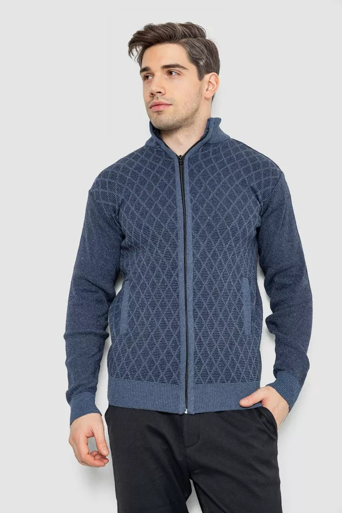 Купити Кофта чоловіча на блискавці з кишенями 161R1053 -уцінка, колір джинс, 161R1013-U-4 - Фото №1