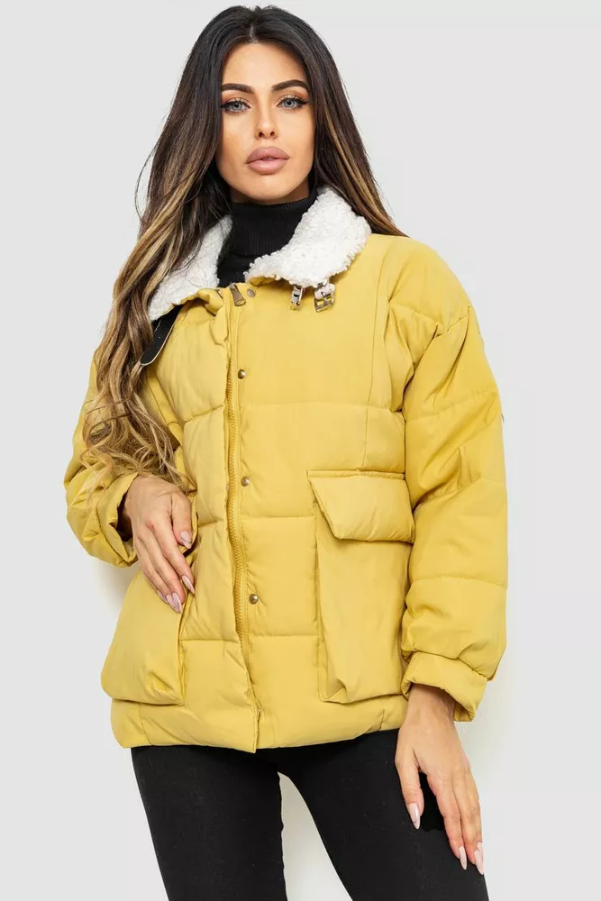 Купити Куртка жіноча демісезонна, колір темно-жовтий, 235R915 - Фото №1