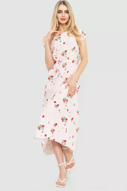 Сукня з квітковим принтом, колір рожевий, 214R055