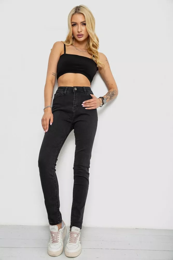 Купити Джинси жіночі Slim Fit, колір чорний, 182R3797 - Фото №2