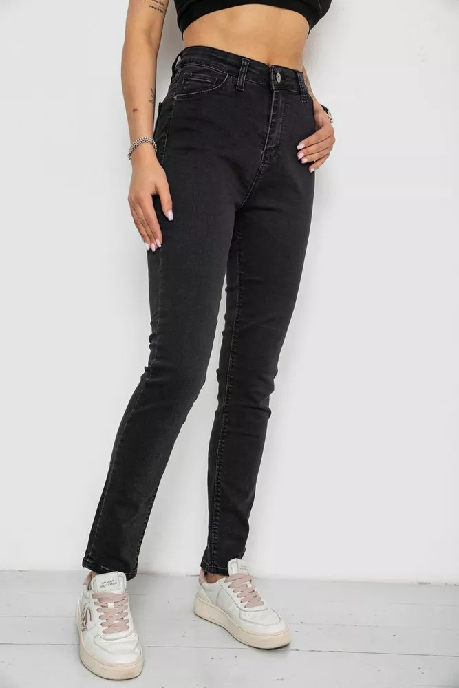 Купити Джинси жіночі Slim Fit, колір чорний, 182R3797 - Фото №3