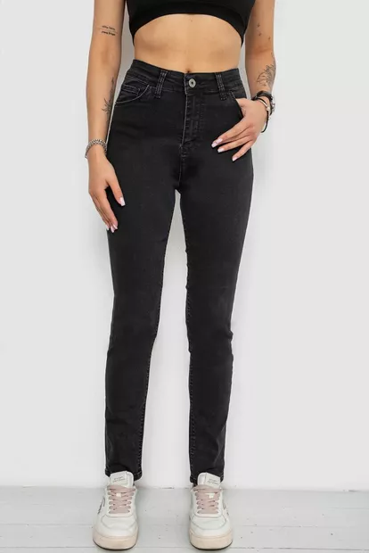 Джинси жіночі Slim Fit, колір чорний, 182R3797