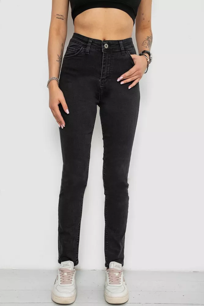 Купити Джинси жіночі Slim Fit, колір чорний, 182R3797 - Фото №1
