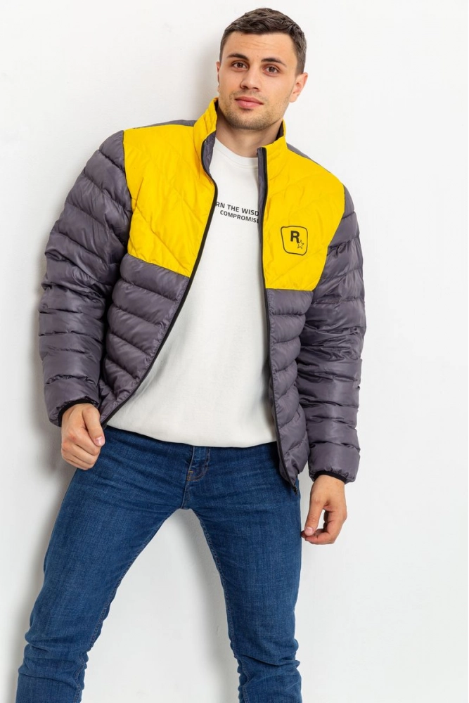 Купить Куртка  мужская демисезонная, цвет желто-серый, 216R001 оптом - Фото №1
