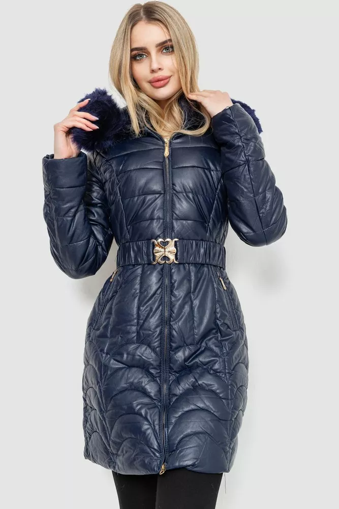 Купити Куртка жіноча зимова, колір темно-синій, 244R709 - Фото №1