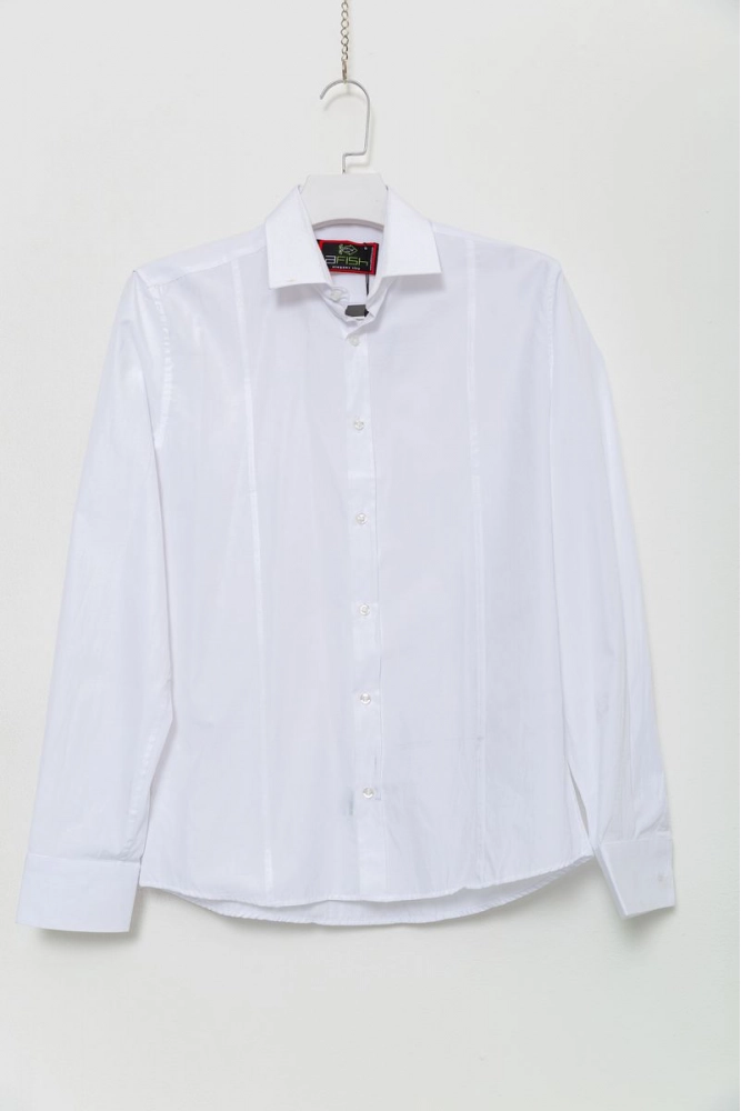 Купить Рубашка мужская однотонная  -уценка, цвет белый, 186R34-U - Фото №1