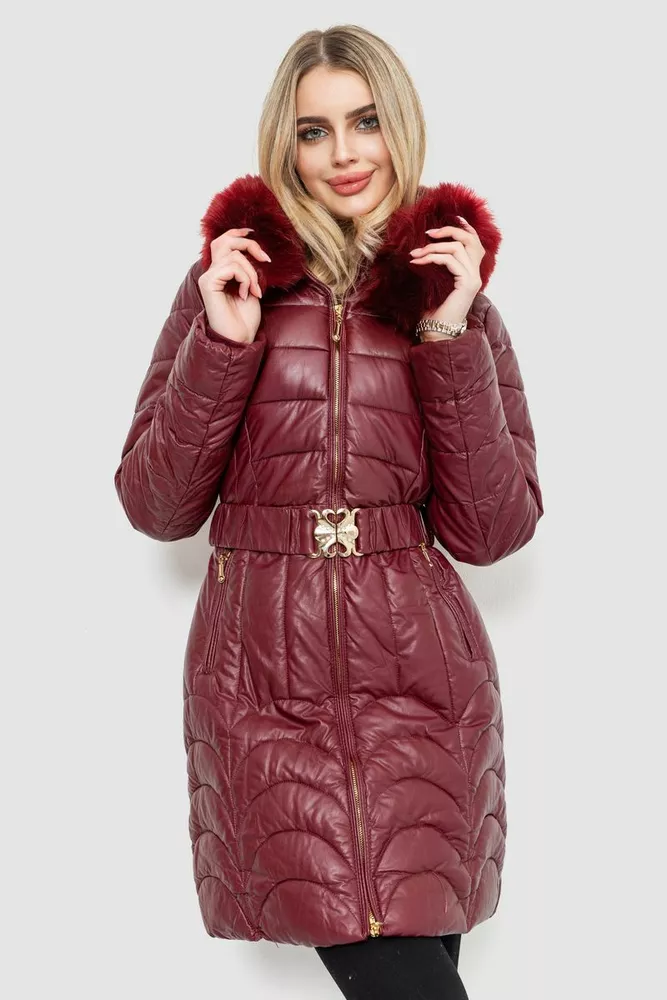 Купить Куртка женская зимняя, цвет бордовый, 244R709 оптом - Фото №1