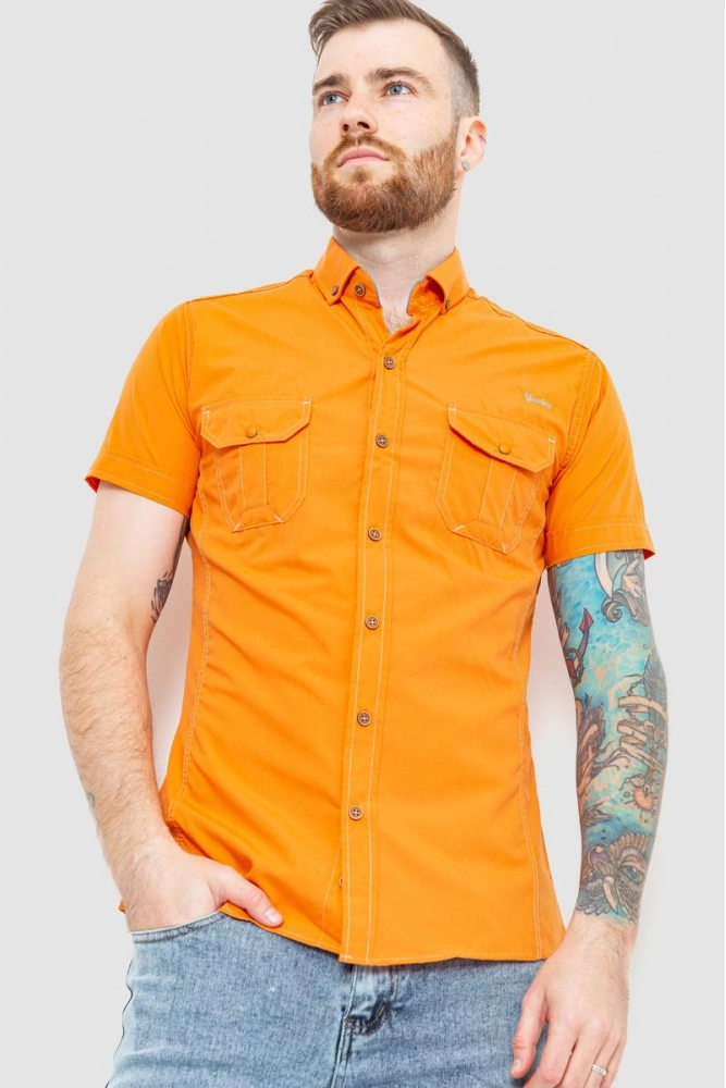 Купить Рубашка мужская классическая   -уценка, цвет оранжевый, 186R1451-U-16 - Фото №1
