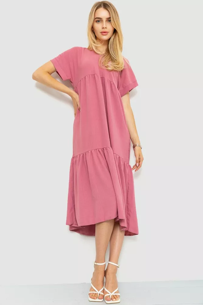 Купити Сукня вільного крою, колір темно-пудровий, 230R030 - Фото №1