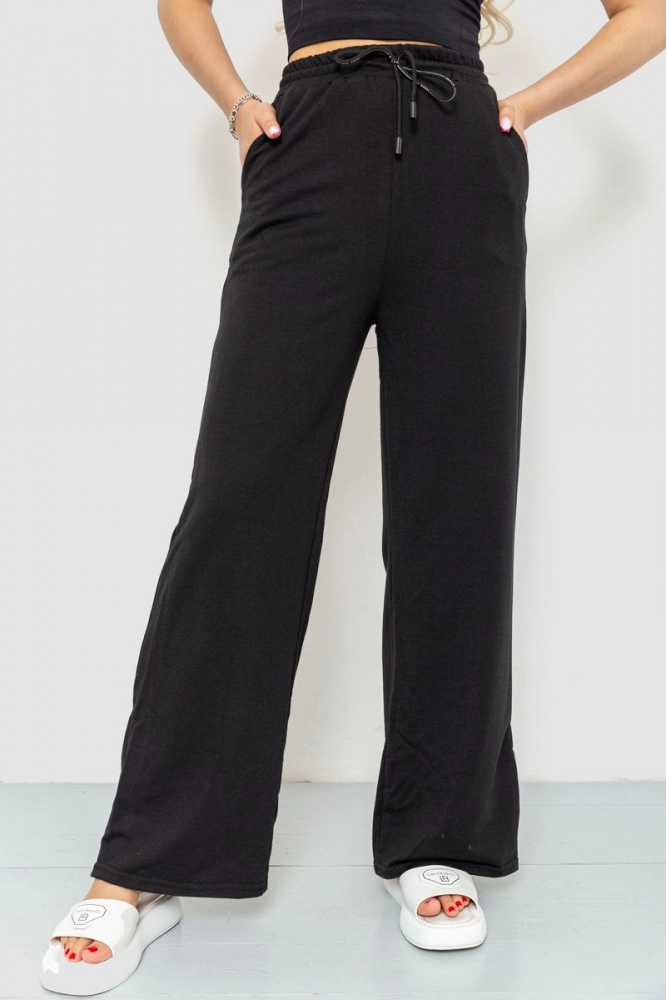 Купить Спорт штаны женские  -уценка, цвет черный, 190R025-U - Фото №1