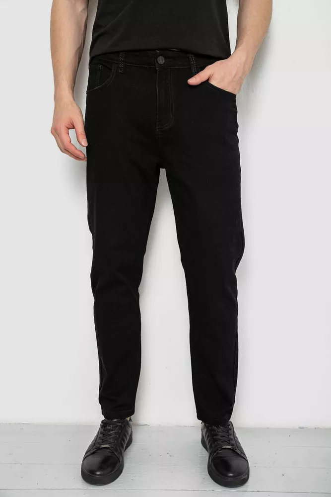 Купить Джинсы мужские однотонные, цвет черный, 244R8527-1 - Фото №1