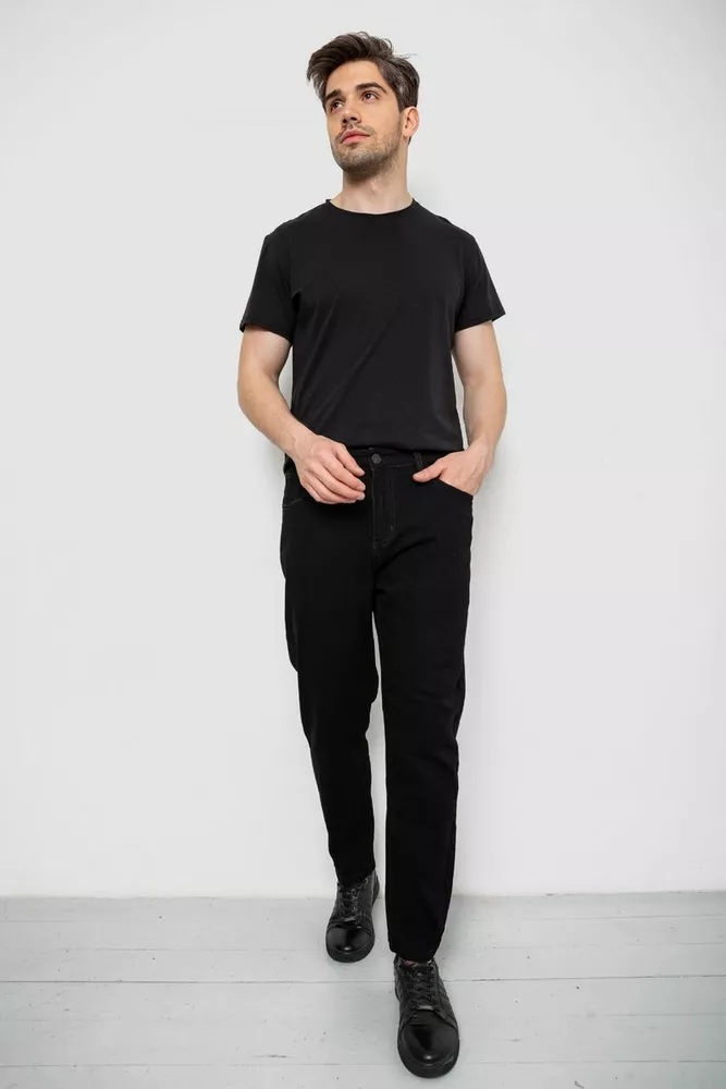 Купить Джинсы мужские однотонные, цвет черный, 244R8527-1 - Фото №2