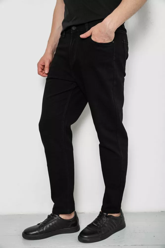 Купить Джинсы мужские однотонные, цвет черный, 244R8527-1 - Фото №3