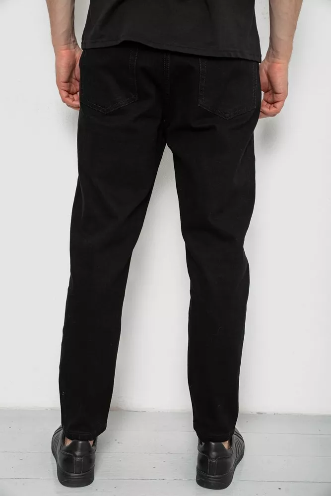 Купить Джинсы мужские однотонные, цвет черный, 244R8527-1 - Фото №4