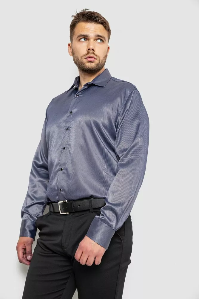 Купити Сорочка чоловіча, колір синій, 214R3060 - Фото №3