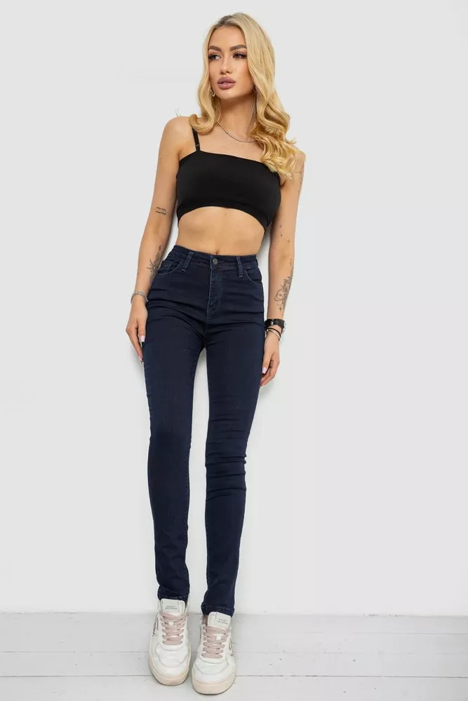 Купити Джинси жіночі Skinny стрейч, колір синій, 182R9584 - Фото №2