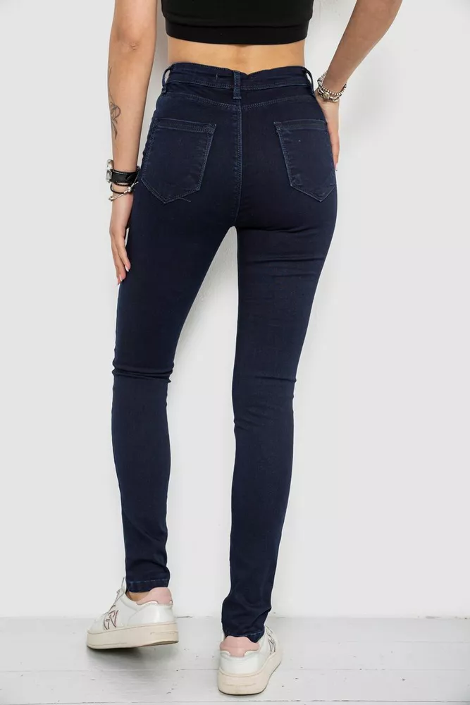 Купити Джинси жіночі Skinny стрейч, колір синій, 182R9584 - Фото №4
