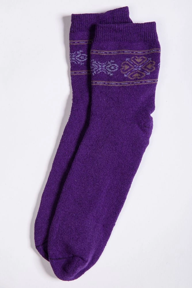 Купить Зимние махровые носки фиолетового цвета для женщин 151R6004 оптом - Фото №1