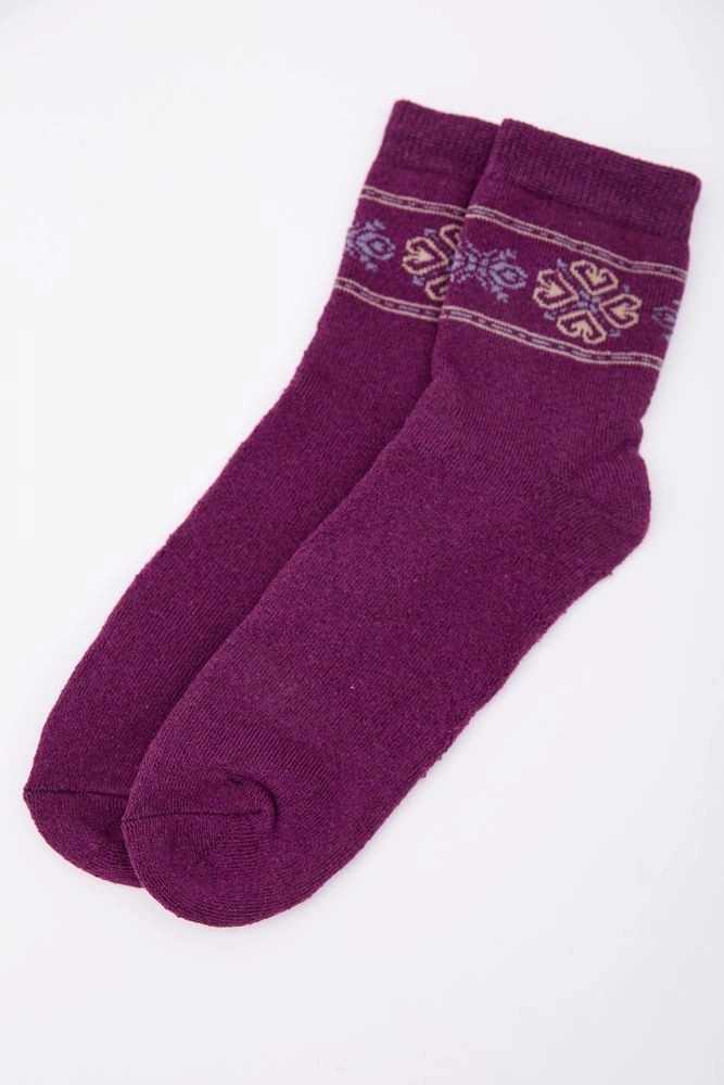 Купить Зимние махровые носки сливового цвета для женщин 151R6004 - Фото №1