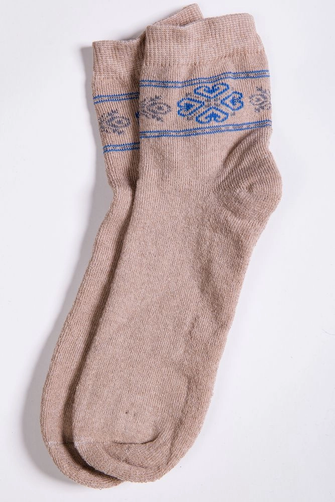 Купити Зимові махрові шкарпетки бежевого кольору для жінок 151R6004 - Фото №1