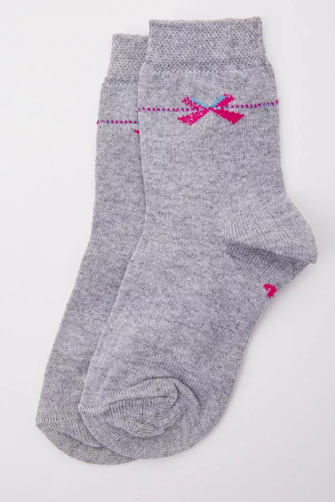 Купить Детские носки для девочек, серого цвета, 167R620 оптом - Фото №1