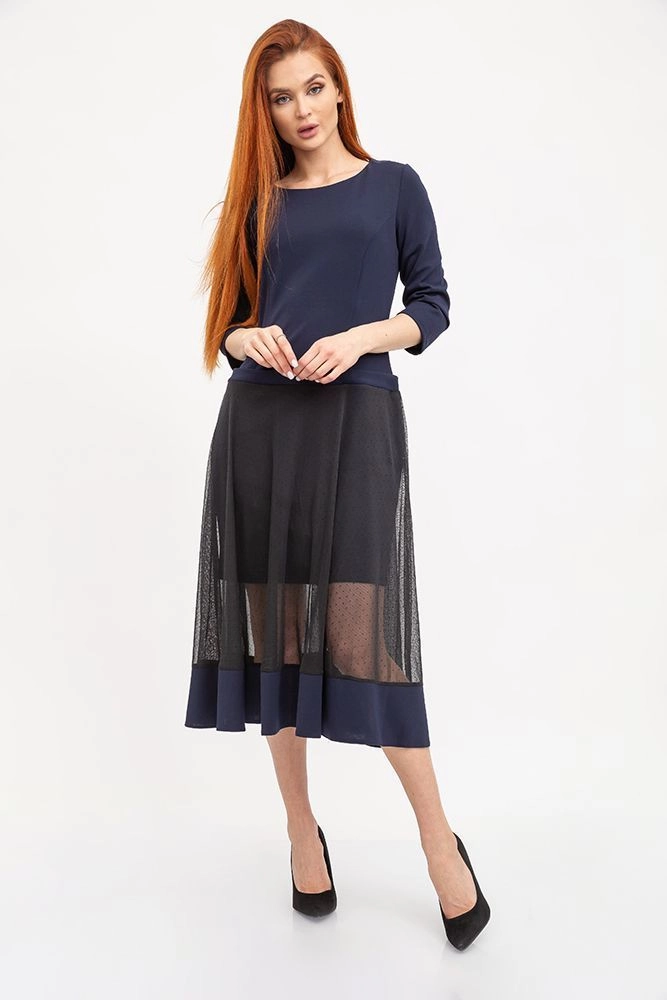 Купити Сукня жіноча, колір темно-синій, 119R461 оптом - Фото №1