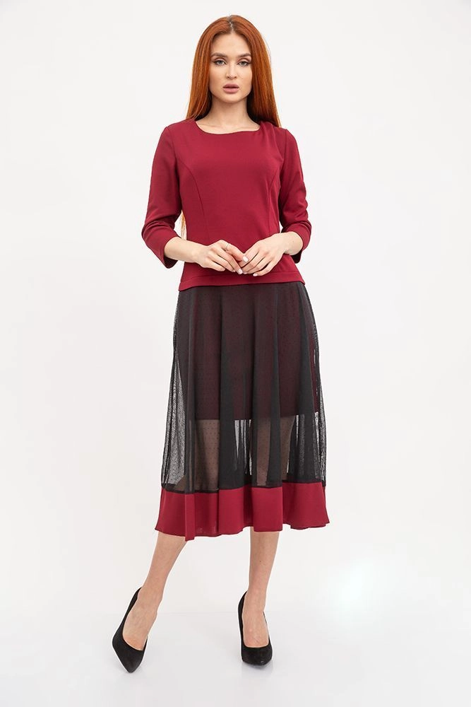 Купити Сукня жіноча, колір бордовий, 119R461 - Фото №1