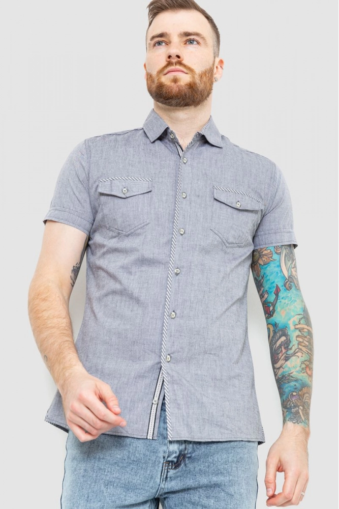 Купить Рубашка мужская класическая  -уценка, цвет серый, 186R0636-U оптом - Фото №1