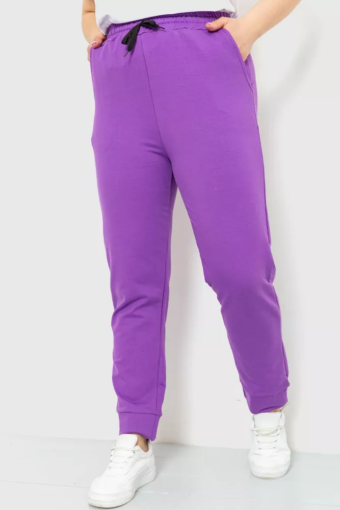 Купити Спорт штани жіночі демісезонні, колір фіолетовий, 226R027 - Фото №1