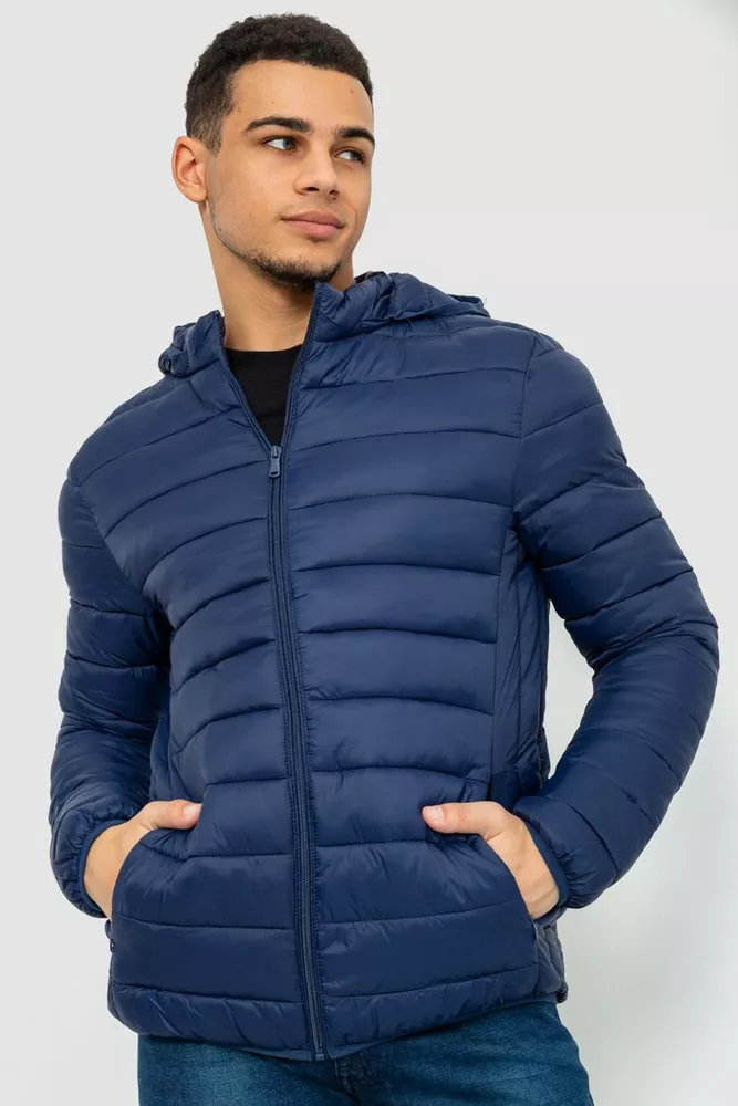 Купить Куртка мужская демисезонная с капюшоном, цвет синий, 129R23-4 оптом - Фото №1