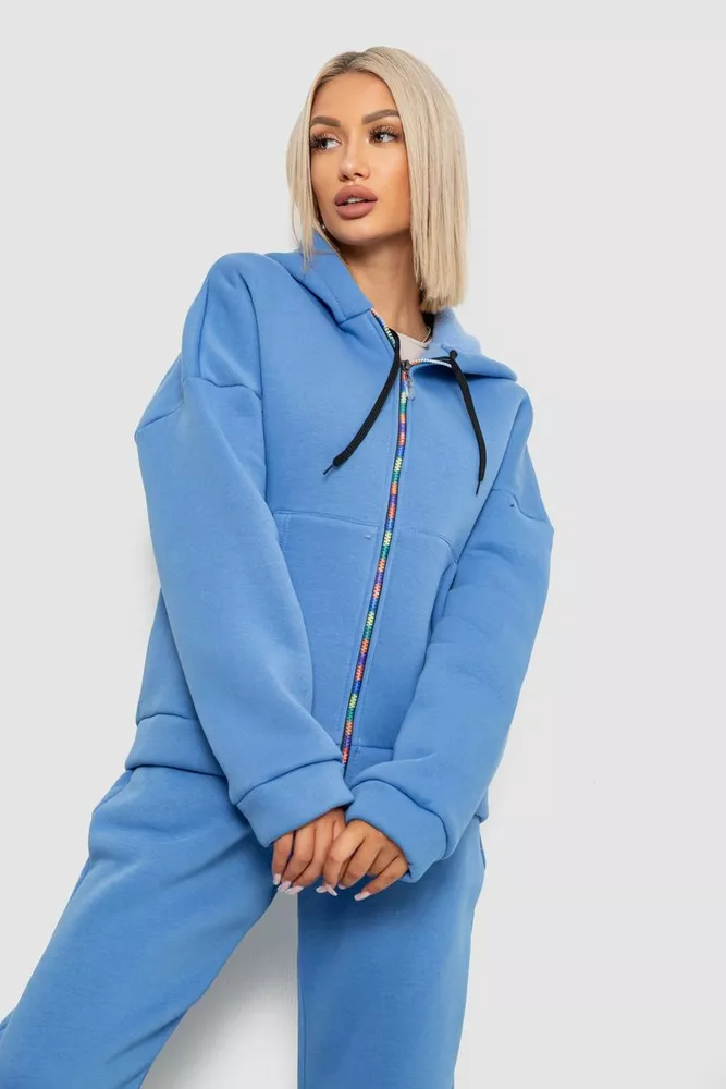 Купити Спортивний костюм жіночий на флісі, колір джинс, 238R5715 - Фото №2