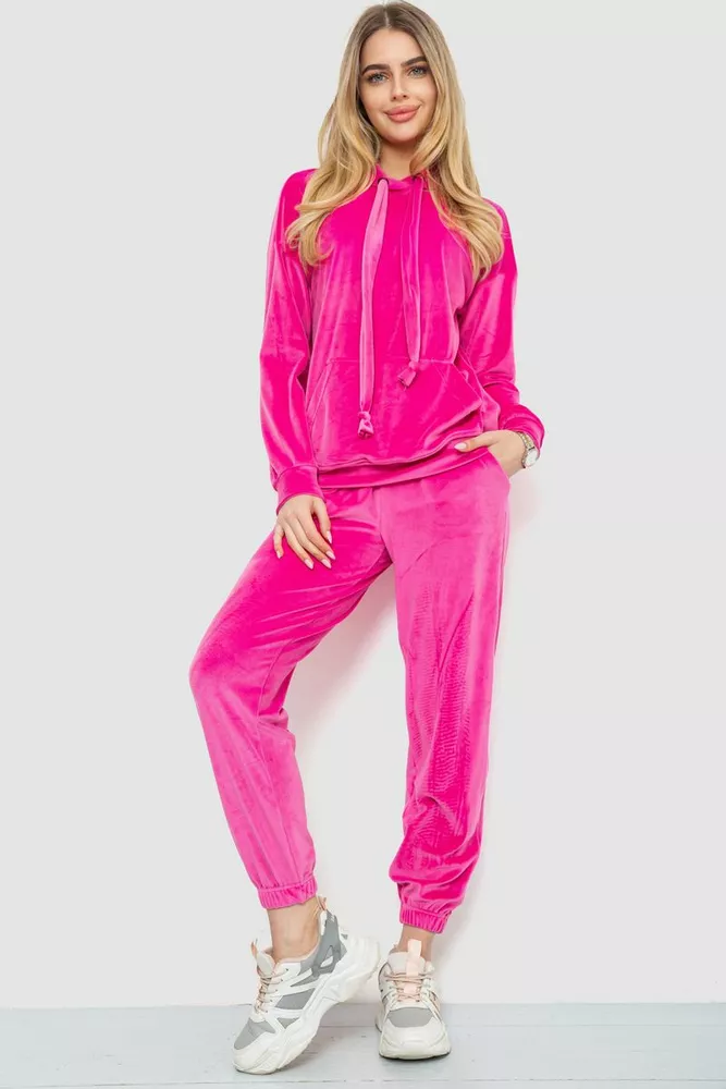 Купить Спорт костюм женский велюровый, цвет розовый, 241R060 оптом - Фото №1