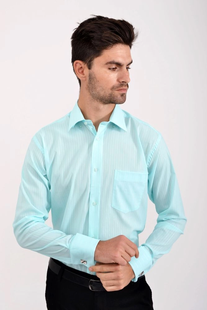 Купить Рубашка  - уценка, цвет бирюзовый, 802-4-U - Фото №1