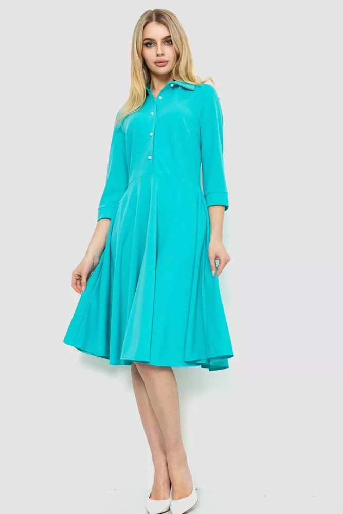 Купити Ошатне плаття, колір бірюзовий, 214R206 оптом - Фото №1