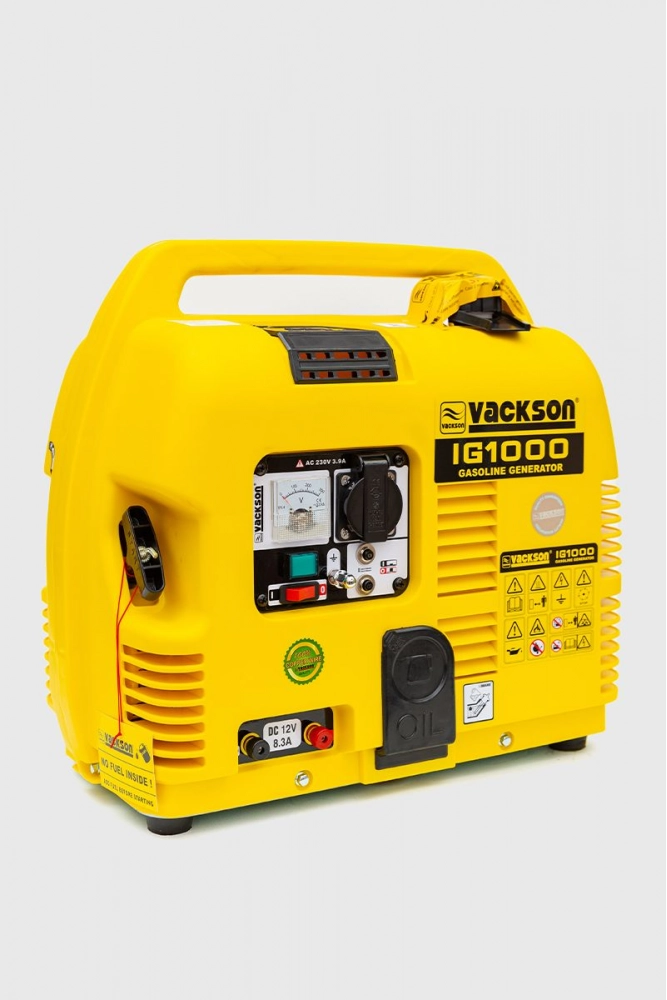 Купити Генератор інверторний бензиновий 0,9 кВт Vackson, колір жовтий, IG1000 - Фото №1