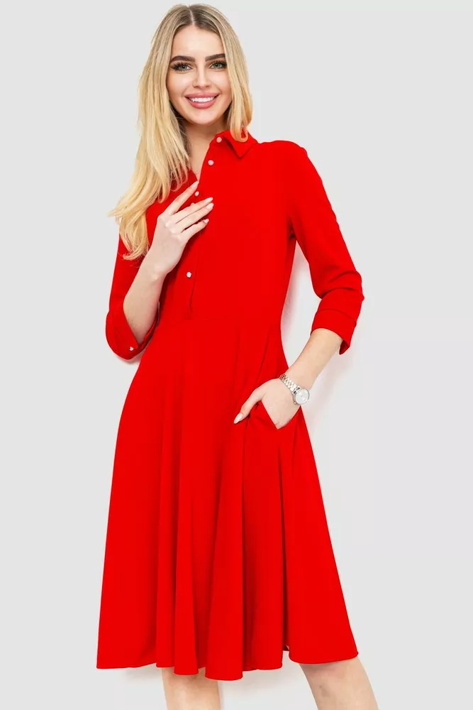 Купити Ошатне плаття, колір червоний, 214R206 - Фото №1