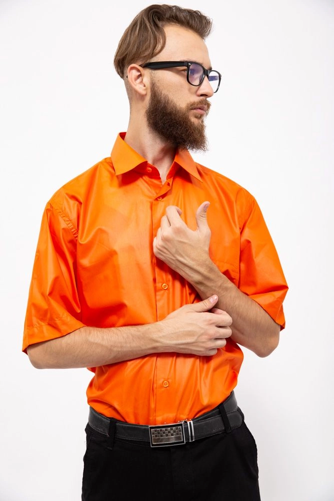 Купити Яркая мужская рубашка оранжевого цвета 113R001 - Фото №1