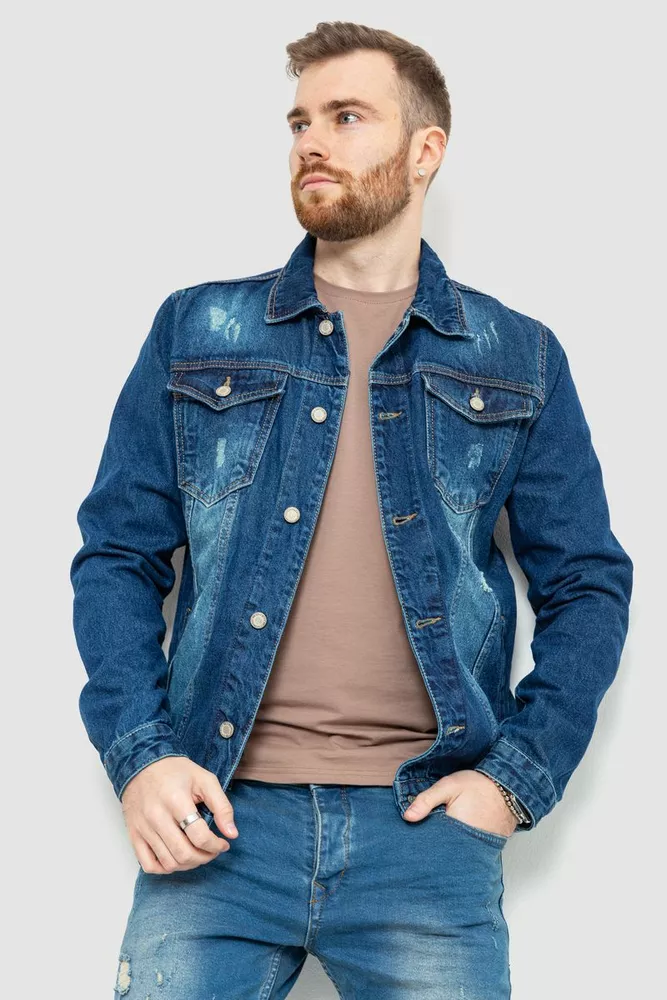 Купити Джинсова куртка чоловіча, колір синій, 157R0061 оптом - Фото №1