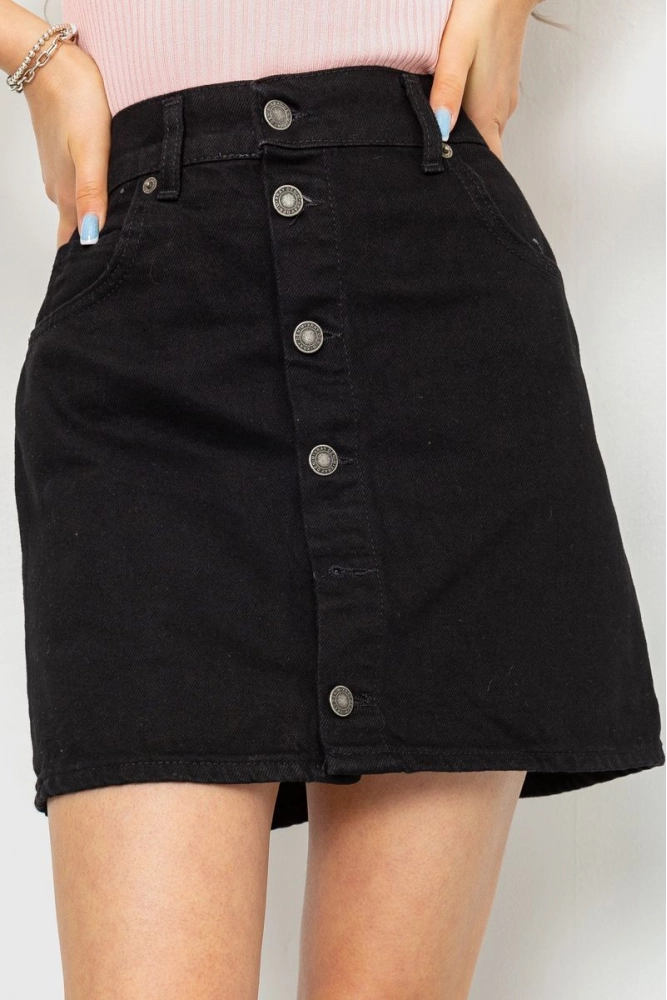 Купить Джинсовая юбка, цвет черный, 214R2594 - Фото №1