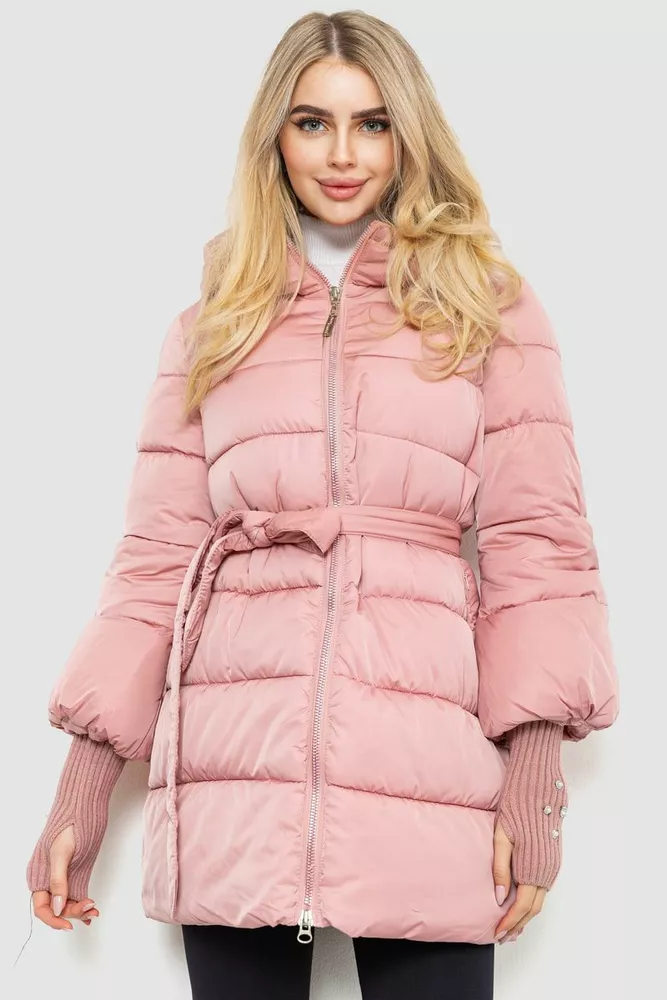 Купити Куртка жіноча однотонна, колір рожевий, 131R5219 - Фото №1