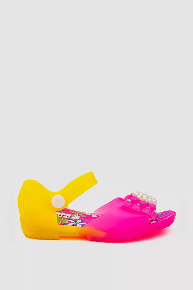 Купити Босоніжки дитячі  -уцінка, колір рожево-жовтий, 243ROG005-U - Фото №1