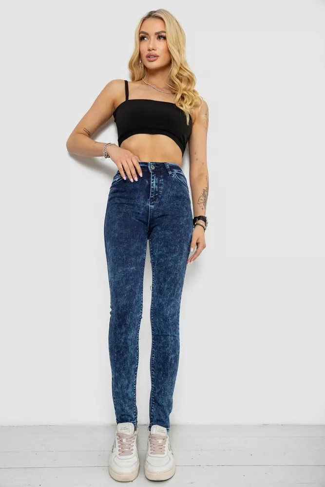 Купити Джинси жіночі Skinny, колір синій, 182R3428 - Фото №2