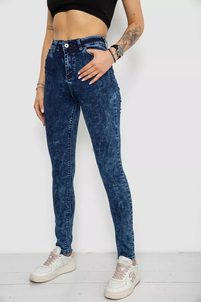 Купити Джинси жіночі Skinny, колір синій, 182R3428 - Фото №3