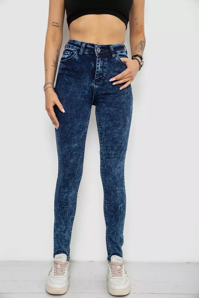 Купити Джинси жіночі Skinny, колір синій, 182R3428 - Фото №1